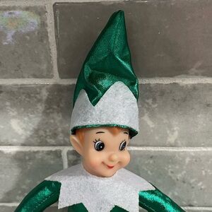 Shiny Green Elf Doll, Christmas Cadets Posable Holiday Elves